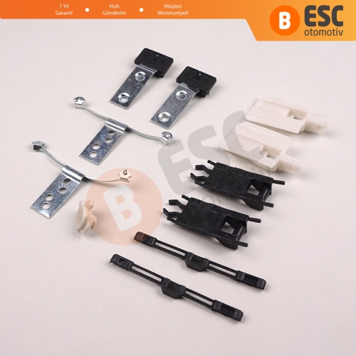 BMW 3 Serisi E46 2003-2006 Makyajlı Kasa 54137134516 54138246025 için 11 Parça Sunroof Perde Kayar Kızak Çıta Bakalit Klips Seti