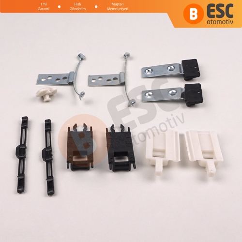 BMW 3 Serisi E46 2003-2006 Makyajlı Kasa 54137134516 54138246025 için 11 Parça Sunroof Perde Kayar Kızak Çıta Bakalit Klips Seti