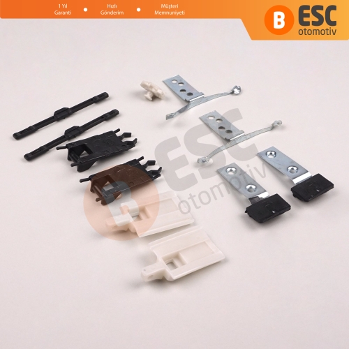 BMW 3 Serisi E46 2003-2006 Makyajlı Kasa 54137134516 54138246025 için 11 Parça Sunroof Perde Kayar Kızak Çıta Bakalit Klips Seti