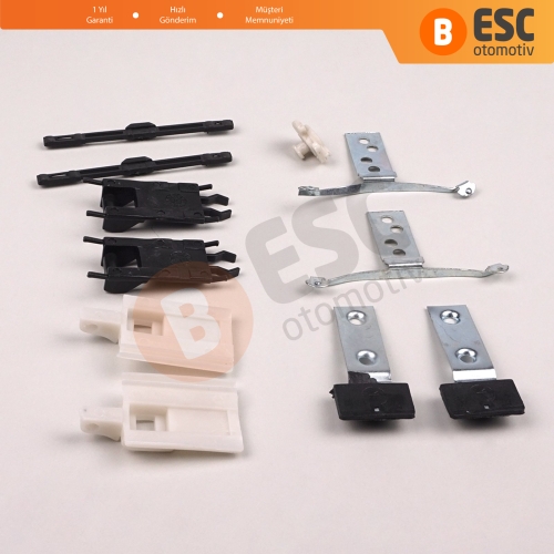 BMW 3 Serisi E46 2003-2006 Makyajlı Kasa 54137134516 54138246025 için 11 Parça Sunroof Perde Kayar Kızak Çıta Bakalit Klips Seti