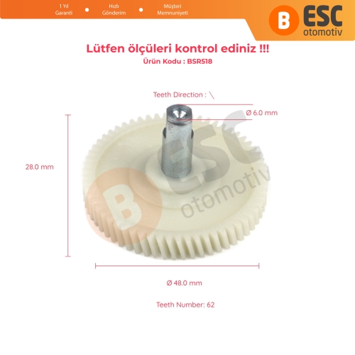 Mini Cooper İçin Panoramik Sunroof Motor Dişlisi 54103448675