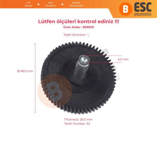 Mini Cooper İçin Mil İle Panoramik Sunroof Motor Tamir Dişlisi