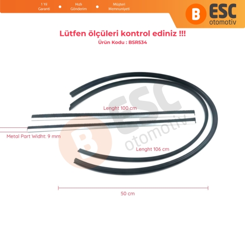 Mercedes W123 W126 İçin Sunroof Fitil Conta Tamir Takımı 1087820098, 1157820198, 1087820198