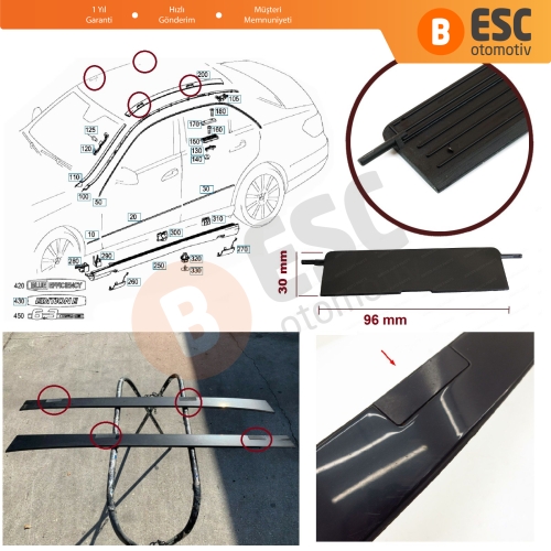 Mercedes E W212 İçin Tavan Oluk Çıtası Port Bagaj Kapağı 2126902882 96*30 mm