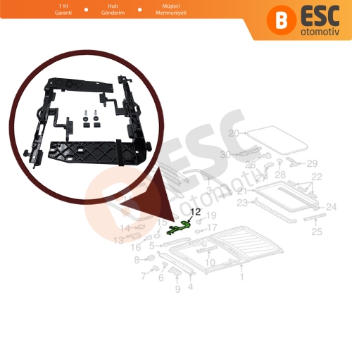 Mercedes W126 W463 İçin Sunroof Kaldırma Tutucu Seti 1267801512