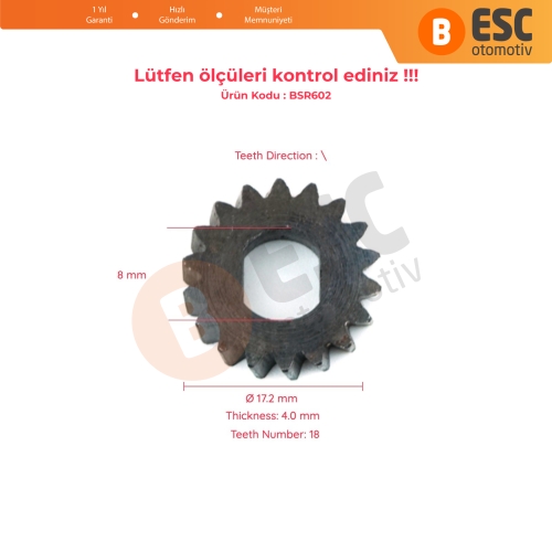 Audi A4 A6 VW Golf 4 Bora için Sunroof Motor Dişlisi 8D0959591A 18 Diş