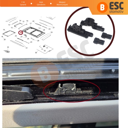 Jeep Renegade BU B1 BV 2014-On SUV Van İçin MySky Sunroof Tamir Seti 77368445