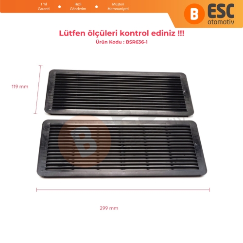 Mercedes W202 W203 W208 W209 W210 W211 W215 W219 W220 W240 W140 için 2 Adet Siyah Sunroof Perde Tavan Havalandırma Izgarası A2117840644