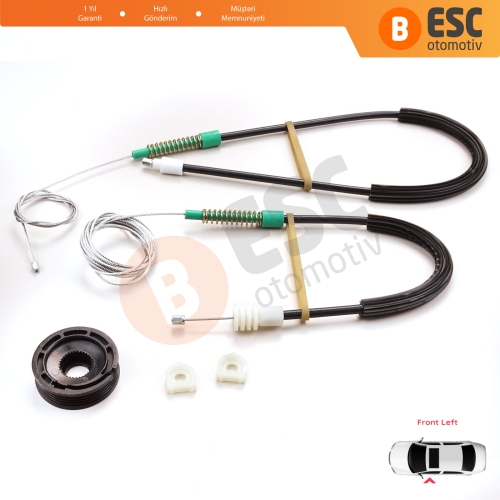 Volvo C70 MK1 872 1996-2002 2-Kapı Coupe 9467884 İçin Sol Cam Kriko Tamir Seti