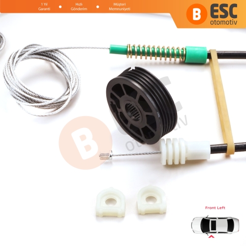 Volvo C70 MK1 872 1996-2002 2-Kapı Coupe 9467884 İçin Sol Cam Kriko Tamir Seti