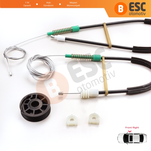 Volvo C70 MK1 872 1996-2002 2-Kapı Coupe 9467885 İçin Sağ Cam Kriko Tamir Seti