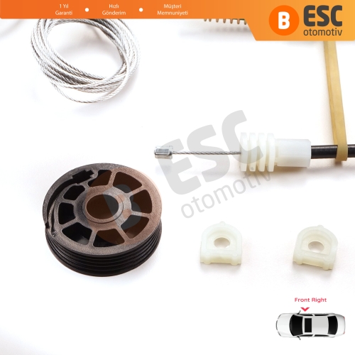 Volvo C70 MK1 872 1996-2002 2-Kapı Coupe 9467885 İçin Sağ Cam Kriko Tamir Seti