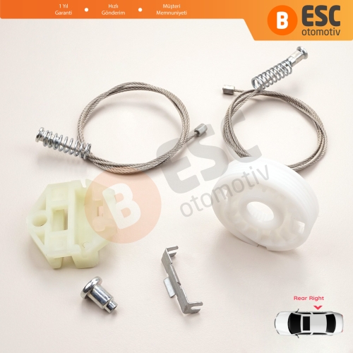 Vauxhall Opel Astra H A04 2004-2014 4/5 Kapı 13100424 İçin Arka Sağ Cam Kriko Tamir Seti