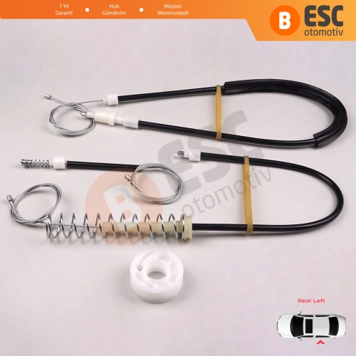 VW Phaeton 3D MK1 2002-2016 LWB Uzun Şase 3D7839461 İçin Arka Sol Kapı Cam Kriko Tamir Seti