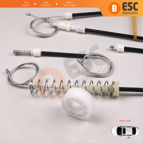 VW Phaeton 3D MK1 2002-2016 LWB Uzun Şase 3D7839461 İçin Arka Sol Kapı Cam Kriko Tamir Seti