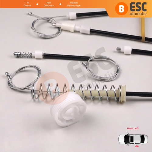 VW Phaeton 3D MK1 2002-2016 LWB Uzun Şase 3D7839461 İçin Arka Sol Kapı Cam Kriko Tamir Seti