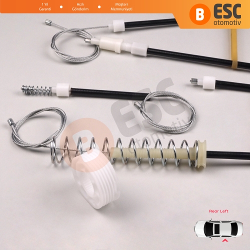 VW Phaeton 3D MK1 2002-2016 LWB Uzun Şase 3D7839461 İçin Arka Sol Kapı Cam Kriko Tamir Seti