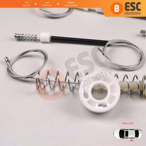 VW Phaeton 3D MK1 2002-2016 LWB Uzun Şase 3D7839461 İçin Arka Sol Kapı Cam Kriko Tamir Seti