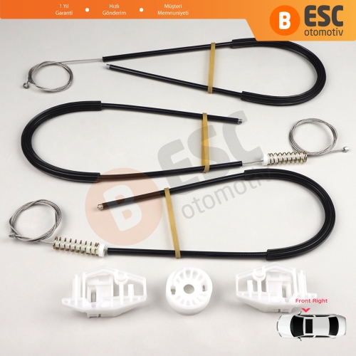 Citroen XSara Picasso N68 1999-2010 MPV 9222ET İçin Ön Sağ Kapı Cam Kriko Tamir Seti