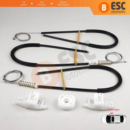 Citroen XSara Picasso N68 1999-2010 MPV 9222ET İçin Ön Sağ Kapı Cam Kriko Tamir Seti