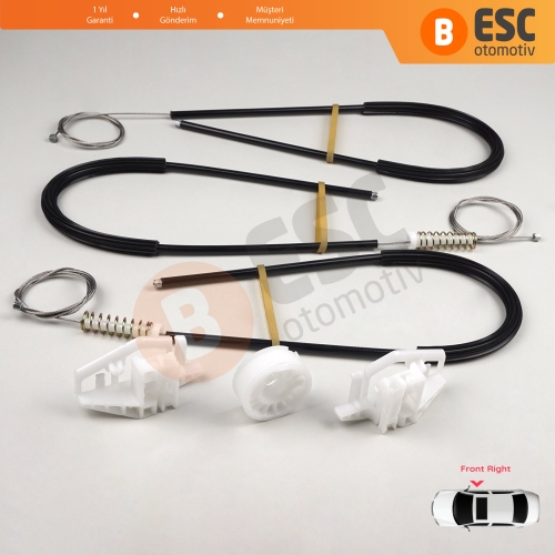 Citroen XSara Picasso N68 1999-2010 MPV 9222ET İçin Ön Sağ Kapı Cam Kriko Tamir Seti