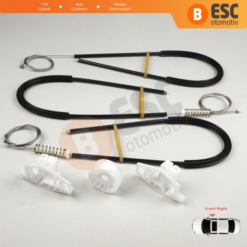 Citroen XSara Picasso N68 1999-2010 MPV 9222ET İçin Ön Sağ Kapı Cam Kriko Tamir Seti