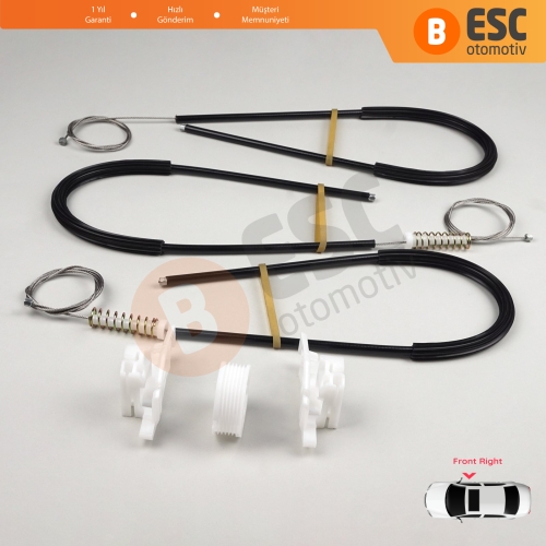 Citroen XSara Picasso N68 1999-2010 MPV 9222ET İçin Ön Sağ Kapı Cam Kriko Tamir Seti