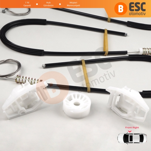 Citroen XSara Picasso N68 1999-2010 MPV 9222ET İçin Ön Sağ Kapı Cam Kriko Tamir Seti