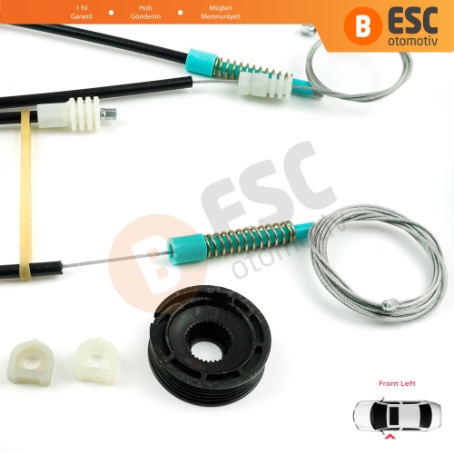 Volvo C70 873 1998-2005 Cabrio Convertible CC İçin Sol Cam Kriko Tamir Seti