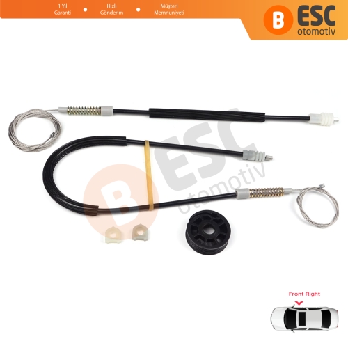 Volvo C70 873 1998-2005 Cabrio Convertible CC İçin Sağ Cam Kriko Tamir Seti