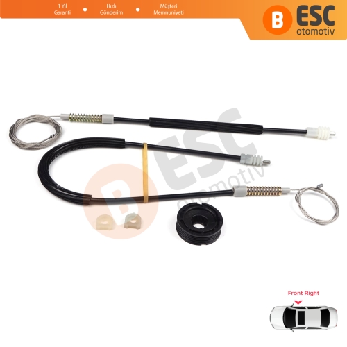 Volvo C70 873 1998-2005 Cabrio Convertible CC İçin Sağ Cam Kriko Tamir Seti