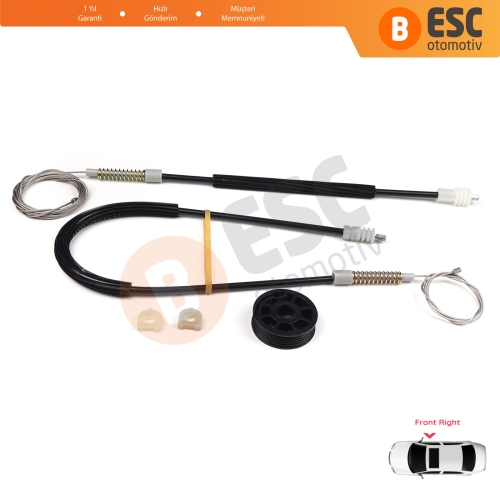 Volvo C70 873 1998-2005 Cabrio Convertible CC İçin Sağ Cam Kriko Tamir Seti