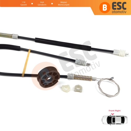 Volvo C70 873 1998-2005 Cabrio Convertible CC İçin Sağ Cam Kriko Tamir Seti