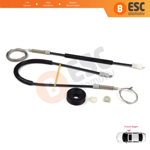 Volvo C70 873 1998-2005 Cabrio Convertible CC İçin Sağ Cam Kriko Tamir Seti