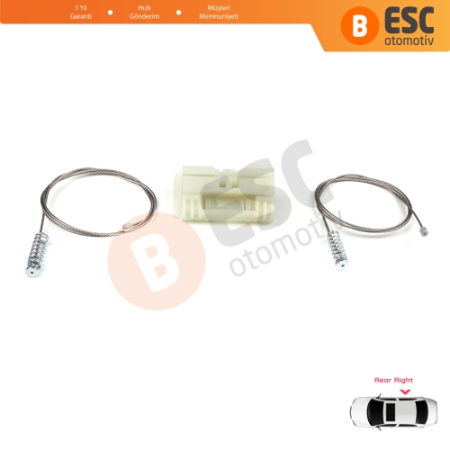 Renault Clio MK3 BR CR KR SB SR 2005-2014 5-Kapı 8200291153 İçin Elektrikli Arka Sağ Cam Kriko Tamir Seti