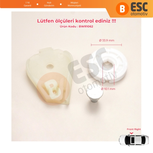 Fiat Doblo MK1 MPV Van 119 223 2001-2010 51718403 İçin Ön Sağ Cam Kriko Tamir Köşe Makarası 1