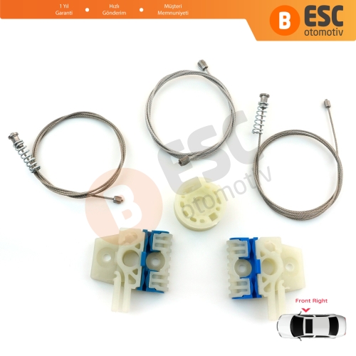 VW Tiguan MK1 5N 2007-2018 5-Kapı SUV 5N0837462 İçin Ön Sağ Kapı Cam Kriko Tamir Seti