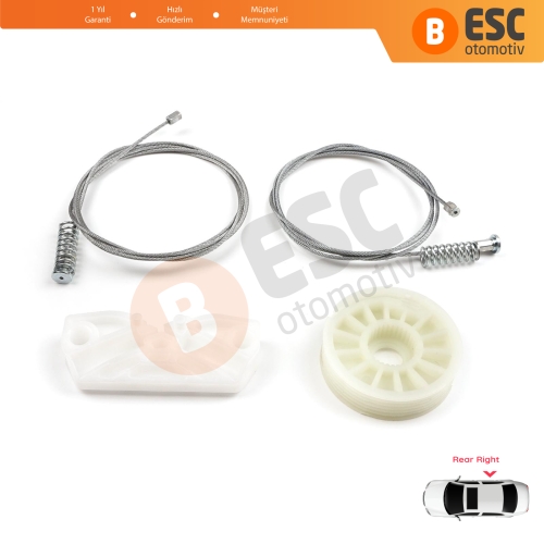 Mercedes CLK Class MK2 W209 C209 A209 2002-2009 2-Kapı Coupe Convertible A2096700203 İçin Arka Sağ Cam Kriko Tamir Seti