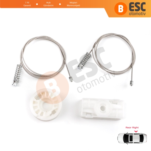 Audi A4 S4 RS4 B6 B7 8H7 8HE 2002-2009 2-Kapı CC Cabriolet 8H0839398 İçin Elektrikli Arka Sağ Cam Kriko Tamir Seti
