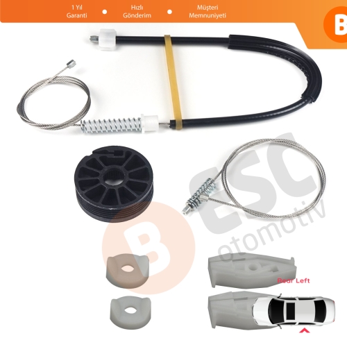 Renault Megane MK1 EA0/1 1996-2003 Cabriolet Convertible 7700848450 İçin Elektrikli Arka Sol Cam Kriko Tamir Seti