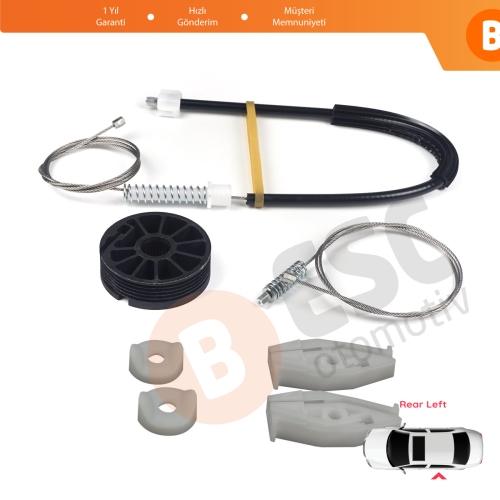 Renault Megane MK1 EA0/1 1996-2003 Cabriolet Convertible 7700848450 İçin Elektrikli Arka Sol Cam Kriko Tamir Seti