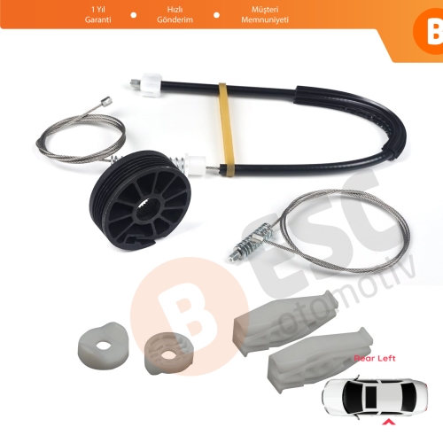 Renault Megane MK1 EA0/1 1996-2003 Cabriolet Convertible 7700848450 İçin Elektrikli Arka Sol Cam Kriko Tamir Seti