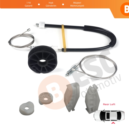 Renault Megane MK1 EA0/1 1996-2003 Cabriolet Convertible 7700848450 İçin Elektrikli Arka Sol Cam Kriko Tamir Seti