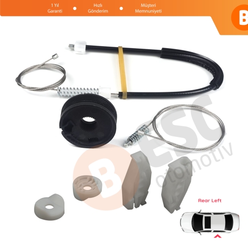 Renault Megane MK1 EA0/1 1996-2003 Cabriolet Convertible 7700848450 İçin Elektrikli Arka Sol Cam Kriko Tamir Seti