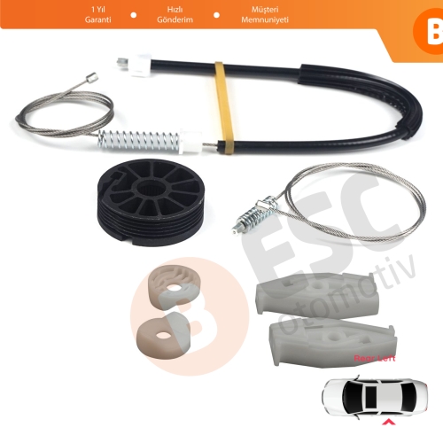 Renault Megane MK1 EA0/1 1996-2003 Cabriolet Convertible 7700848450 İçin Elektrikli Arka Sol Cam Kriko Tamir Seti