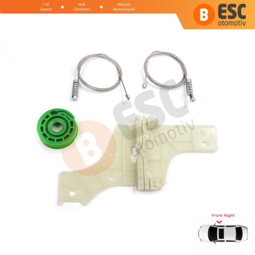 Peugeot 508 MK1 W23  8D 8E 2010-2018 4/5 Kapı 9222GV İçin Elektrikli Ön Sağ Cam Kriko Tamir Seti