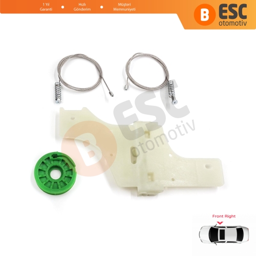 Peugeot 508 MK1 W23  8D 8E 2010-2018 4/5 Kapı 9222GV İçin Elektrikli Ön Sağ Cam Kriko Tamir Seti