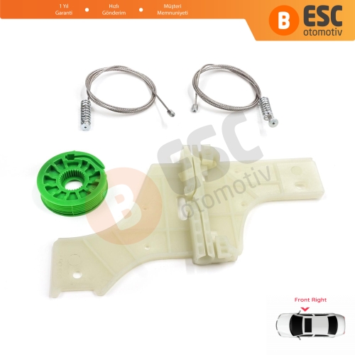 Peugeot 508 MK1 W23  8D 8E 2010-2018 4/5 Kapı 9222GV İçin Elektrikli Ön Sağ Cam Kriko Tamir Seti