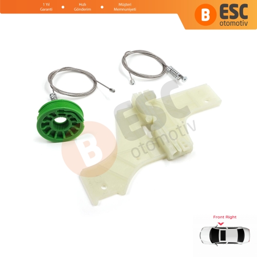 Peugeot 508 MK1 W23  8D 8E 2010-2018 4/5 Kapı 9222GV İçin Elektrikli Ön Sağ Cam Kriko Tamir Seti