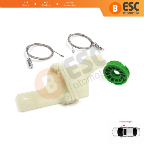 Peugeot 508 MK1 W23  8D 8E 2010-2018 4/5 Kapı 9222GV İçin Elektrikli Ön Sağ Cam Kriko Tamir Seti